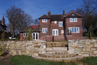 Raised Patio on sloping garden