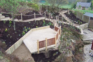Multi-level decking with walkway