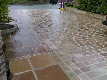 blockpaved garden with Pergola